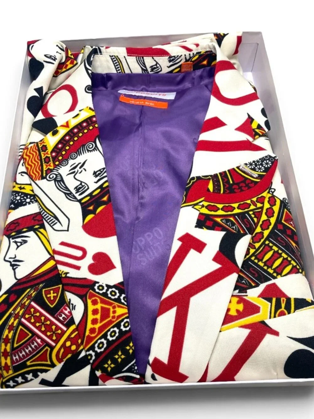 Opposuits Poker Night Jacket King of Clubs Casino Party Halloween Card Blazer 48